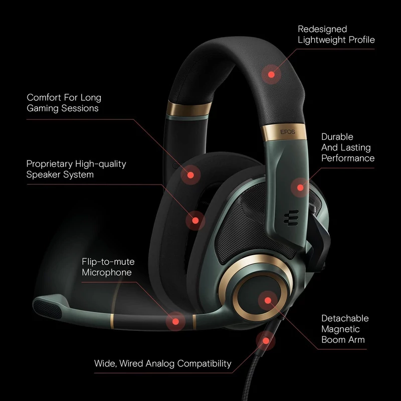 Sennheiser EPOS H6PRO OPEN nyitott akusztikájú headset - Zöld (1000970)