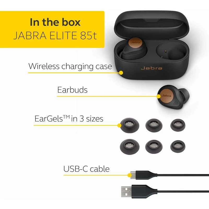 Jabra Elite 85t Bluetooth fülhallgató - Titan Black (100-99190000-60)