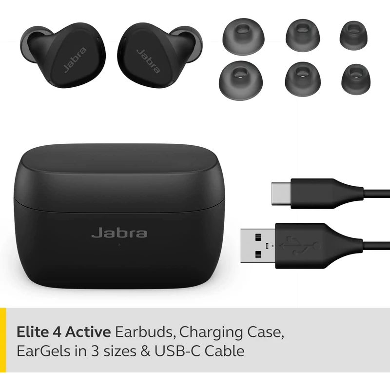Jabra Elite 4 Active Bluetooth fülhallgató - Fekete (100-99180700-98)