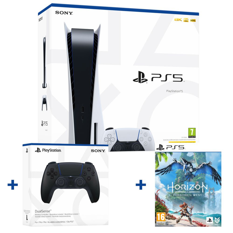 Sony PlayStation®5 (PS5) + Választható Sony PS5 tartozék + Választható Sony PS5 játékszoftver