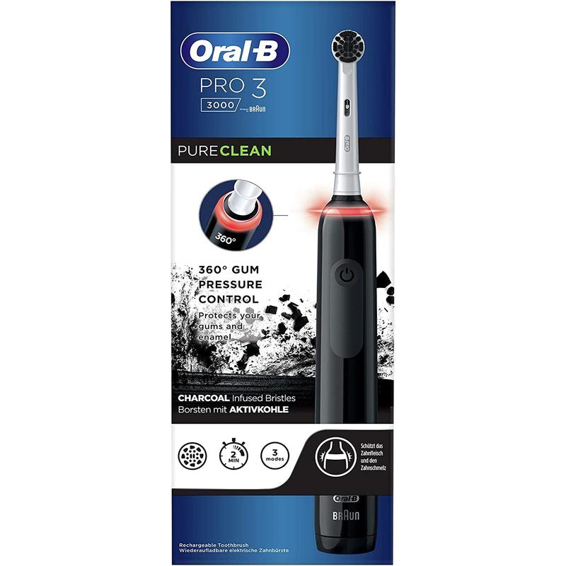 Oral-B Pro 3 3000 Pure Clean Black Edition Elektromos Fogkefe - Fekete