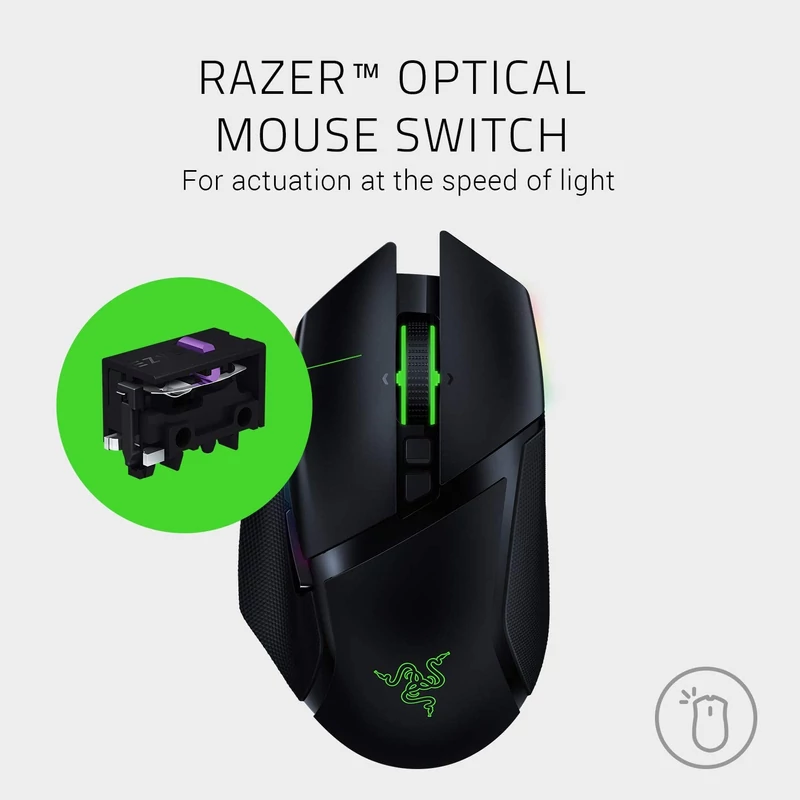 Razer Basilisk Ultimate vezeték nélküli egér - Dokkoló nélkül - Fekete (RZ01-03170200-R3G1)