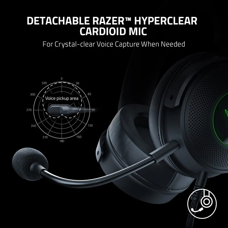 Razer Kraken V3 Wired USB Gaming headset - Fekete (RZ04-03770200-R3M1)