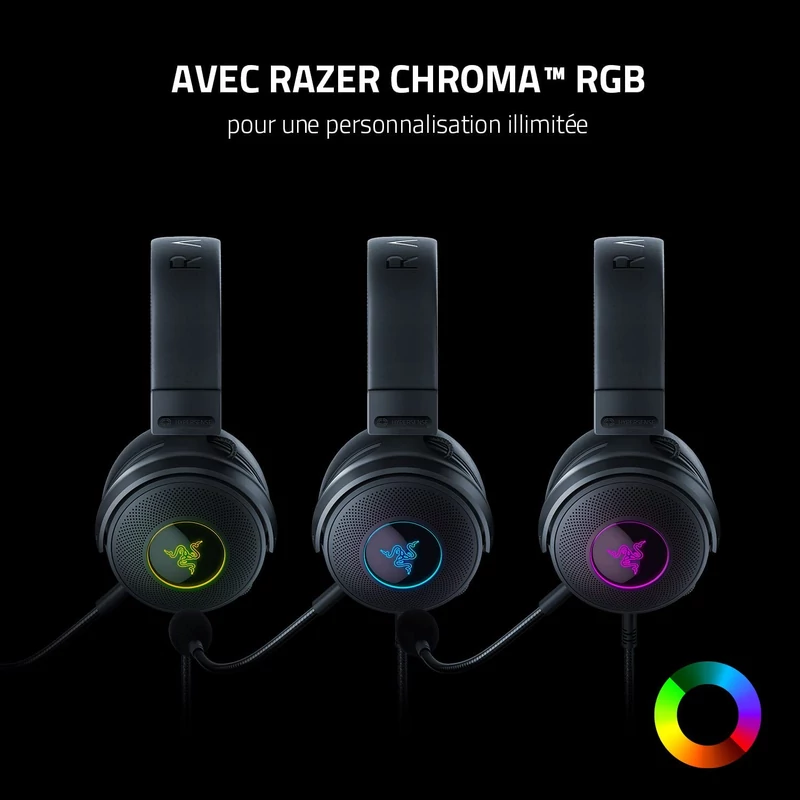 Razer Kraken V3 Hypersense Wired Gaming headset - Fekete (RZ04-03770100-R3M1)
