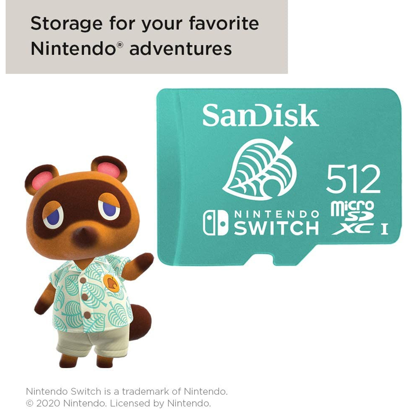 Sandisk Nintendo Switch Micro SDXC 512GB UHS-I U3 (SDSQXAO-512G-GNCZN)