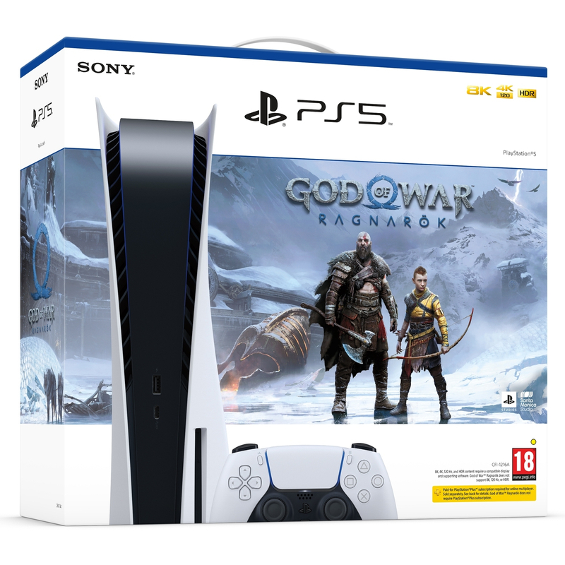 Sony PlayStation®5 (PS5) (CFI-1216A) + God of War Ragnarök játék
