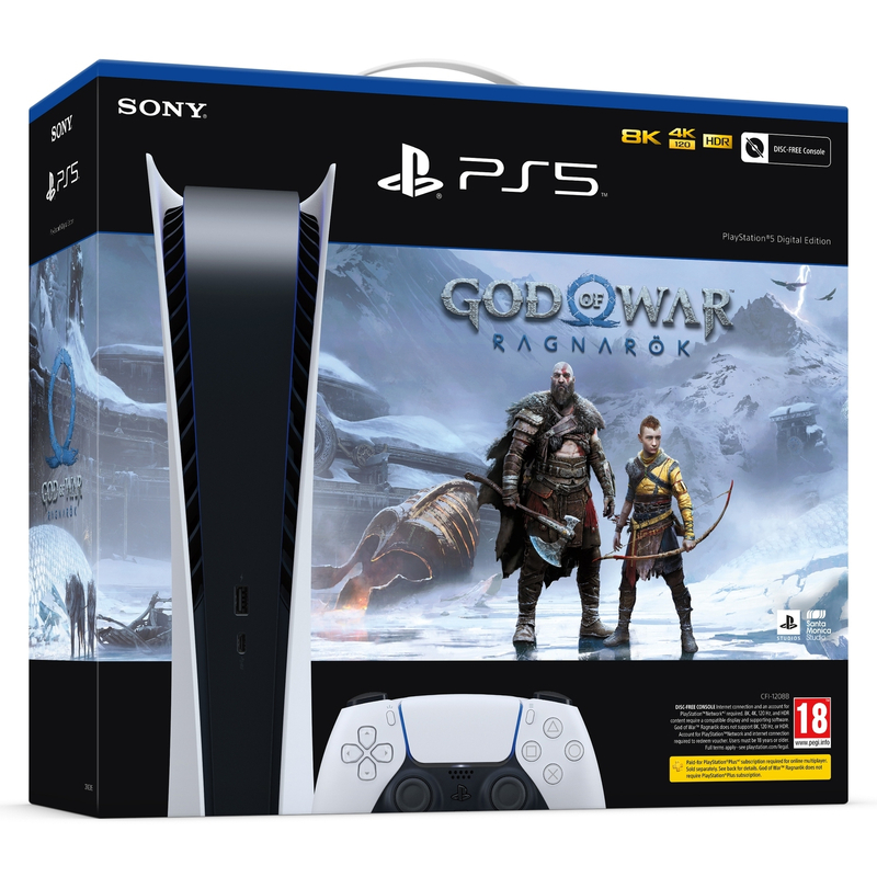 Sony PlayStation®5 Digital Edition (PS5) (CFI-1216B) + God of War Ragnarök játék