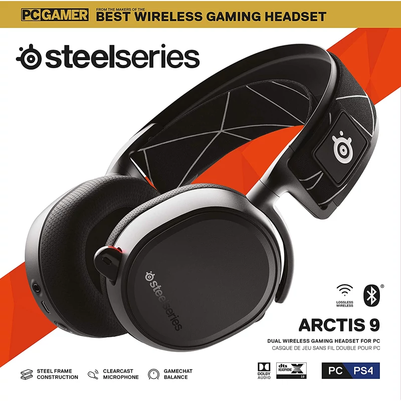  SteelSeries Arctis 9 Wireless Gaming Headset - Fekete (61484)