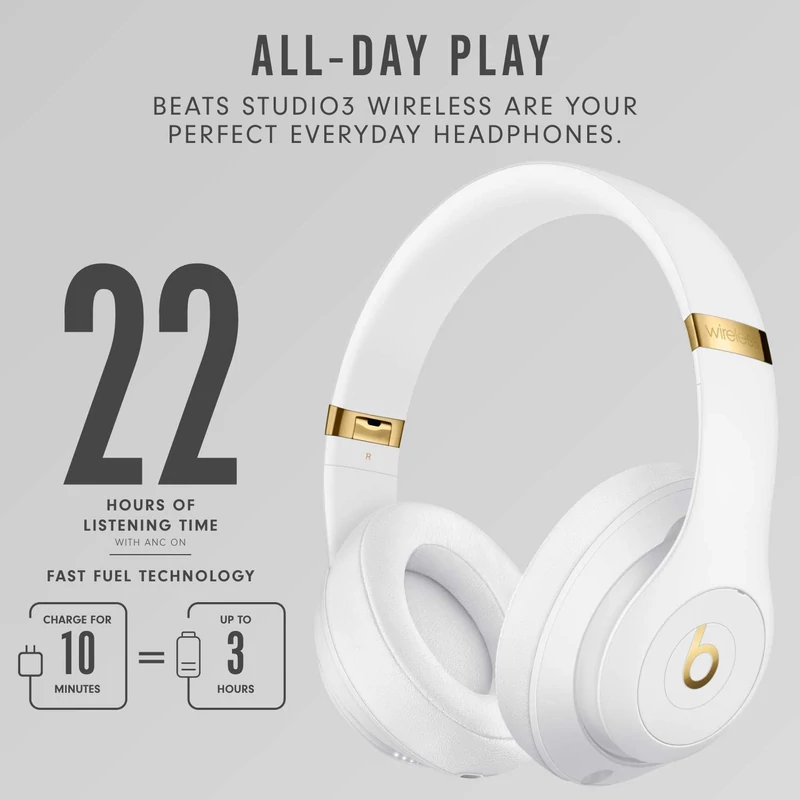 Beats Studio3 Wireless fejhallgató - Fehér