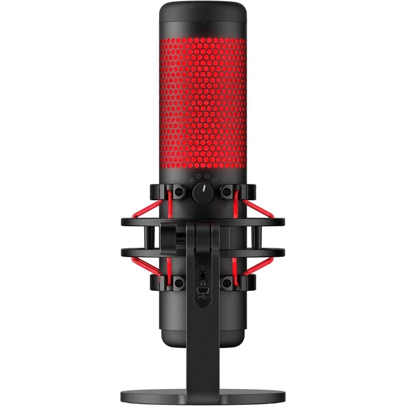 HyperX QuadCast mikrofon - Fekete/Piros (HX-MICQC-BK)