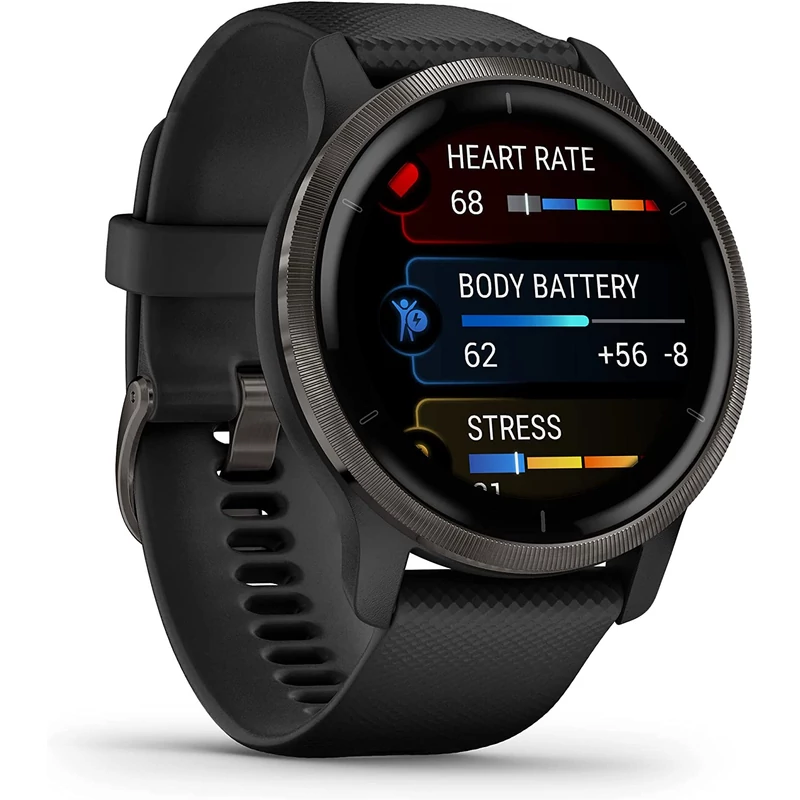 Garmin Venu 2 okosóra - Fekete / Sötét szürke (010-02430-11)