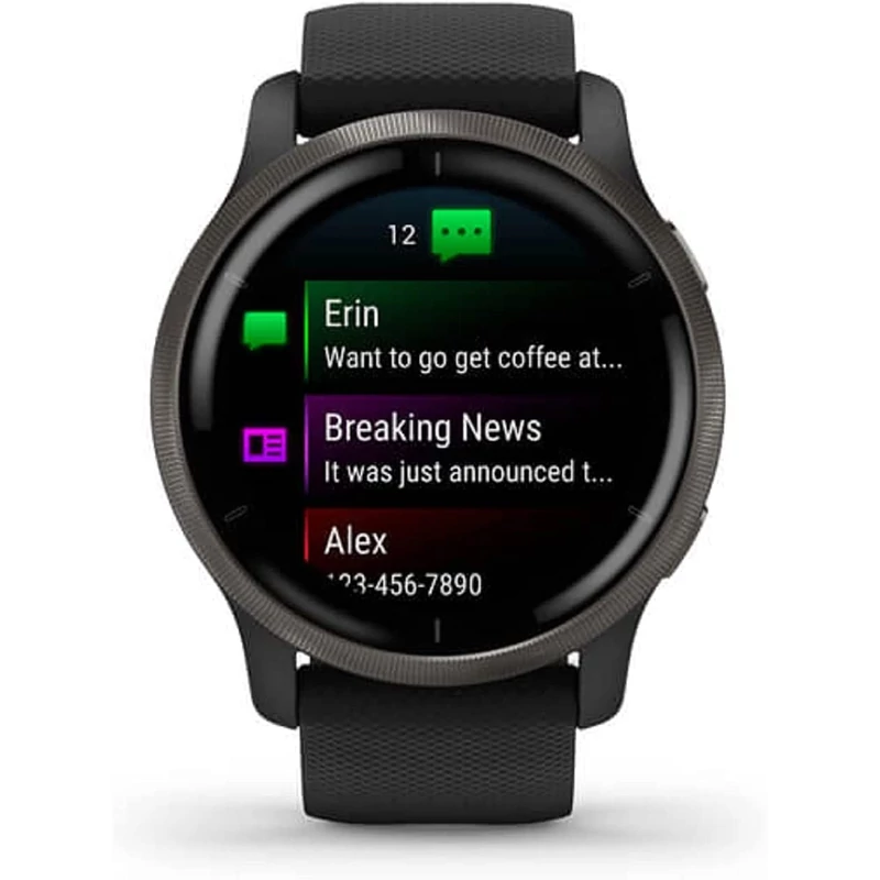 Garmin Venu 2 okosóra - Fekete / Sötét szürke (010-02430-11)
