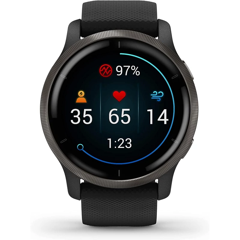 Garmin Venu 2 okosóra - Fekete / Sötét szürke (010-02430-11)