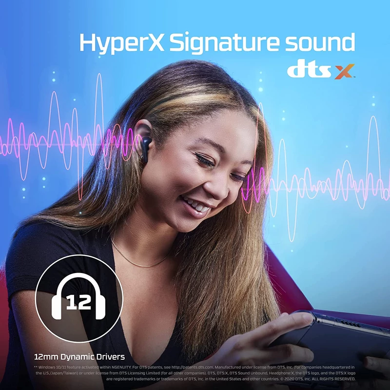 HyperX Cloud MIX Buds mikrofonos fülhallgató - Fekete (4P5D9AA)