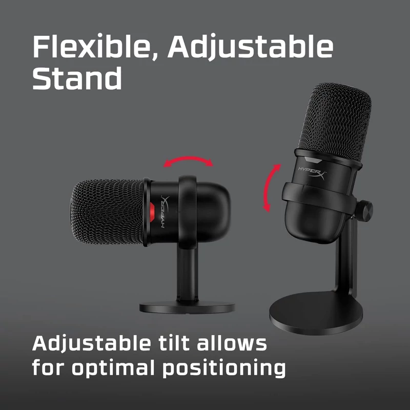 HyperX QuadCast mikrofon - Fekete/Piros (HX-MICQC-BK)
