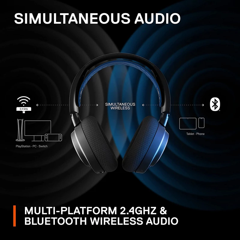 SteelSeries Arctis Nova 7P Wireless Gaming Headset for PS - Fekete/Kék (61559)