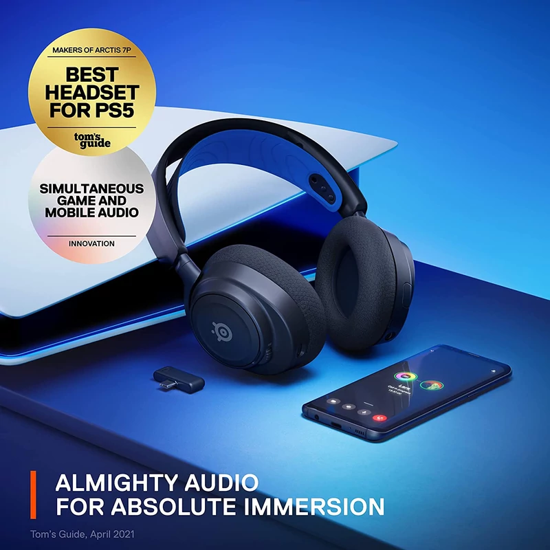 SteelSeries Arctis Nova 7P Wireless Gaming Headset for PS - Fekete/Kék (61559)