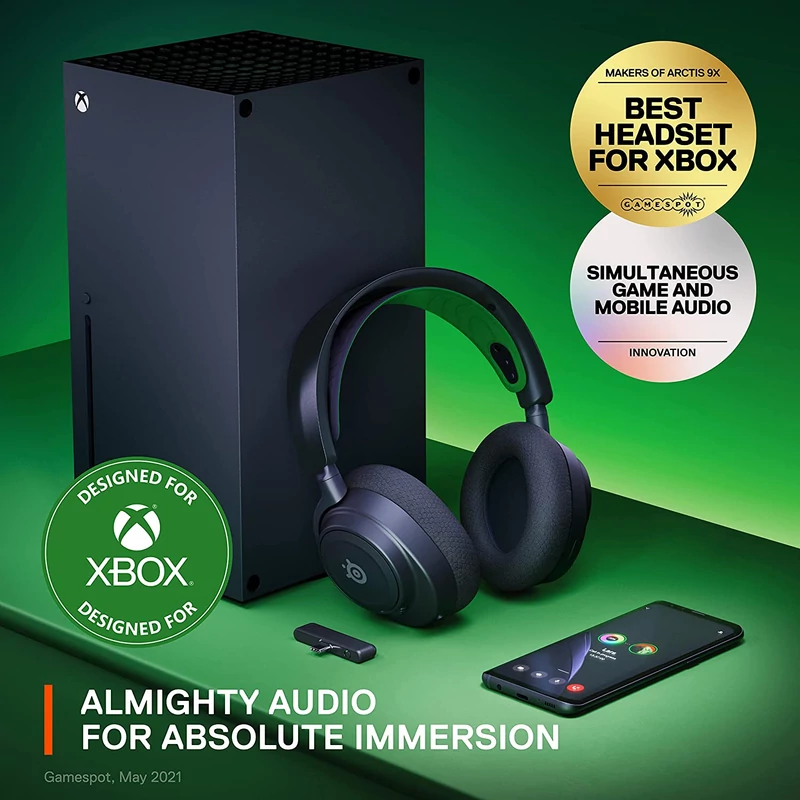 SteelSeries Arctis Nova 7X Wireless Gaming Headset for Xbox - Fekete/Zöld (61565)