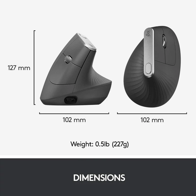 Logitech MX Vertical Advanced Ergonomic egér - Grafit (910-005448)