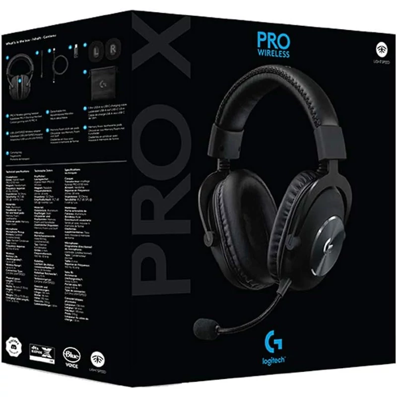 Logitech G Pro X Wireless Lightspeed 7.1 Gaming Headset - Fekete (981-000907)