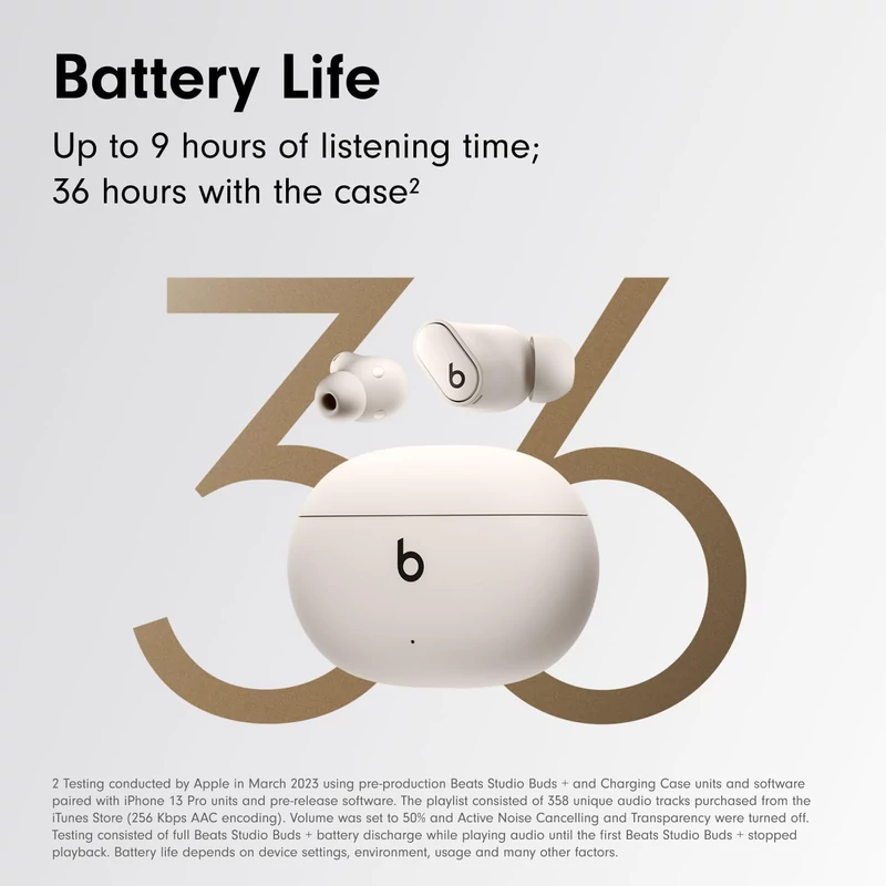 Beats Studio Buds + True Wireless zajszűrős fülhallgató (2023) – Fehér