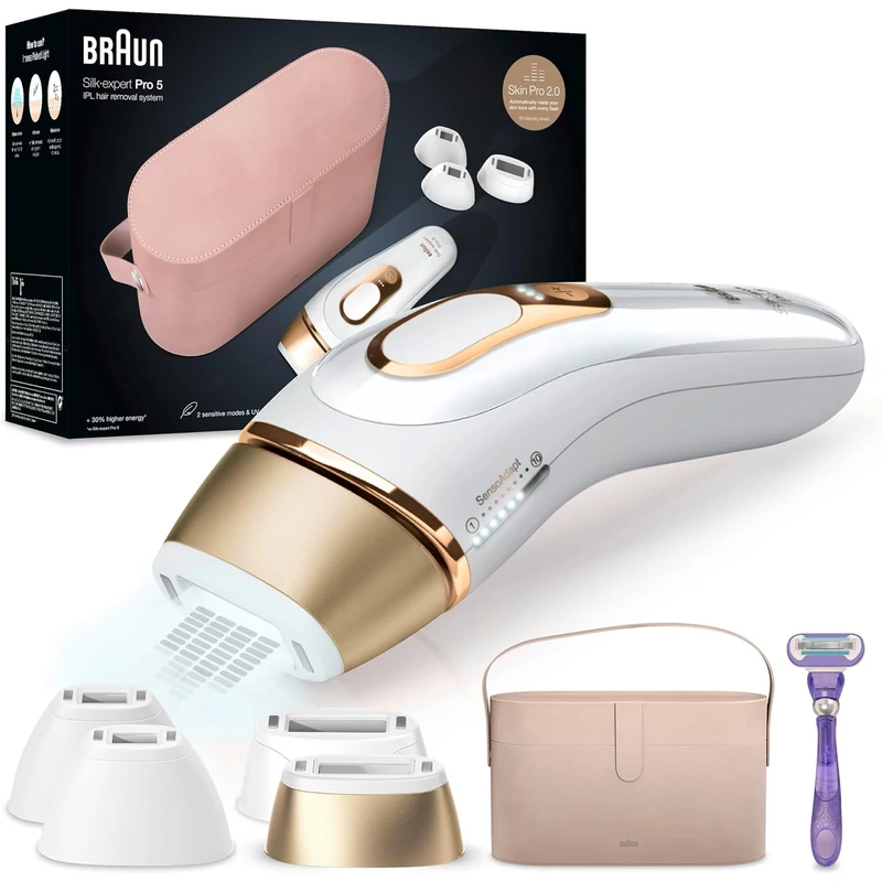Braun PL5347 Silk-expert Pro 5 IPL villanófényes szőrtelenítő - Fehér/Arany