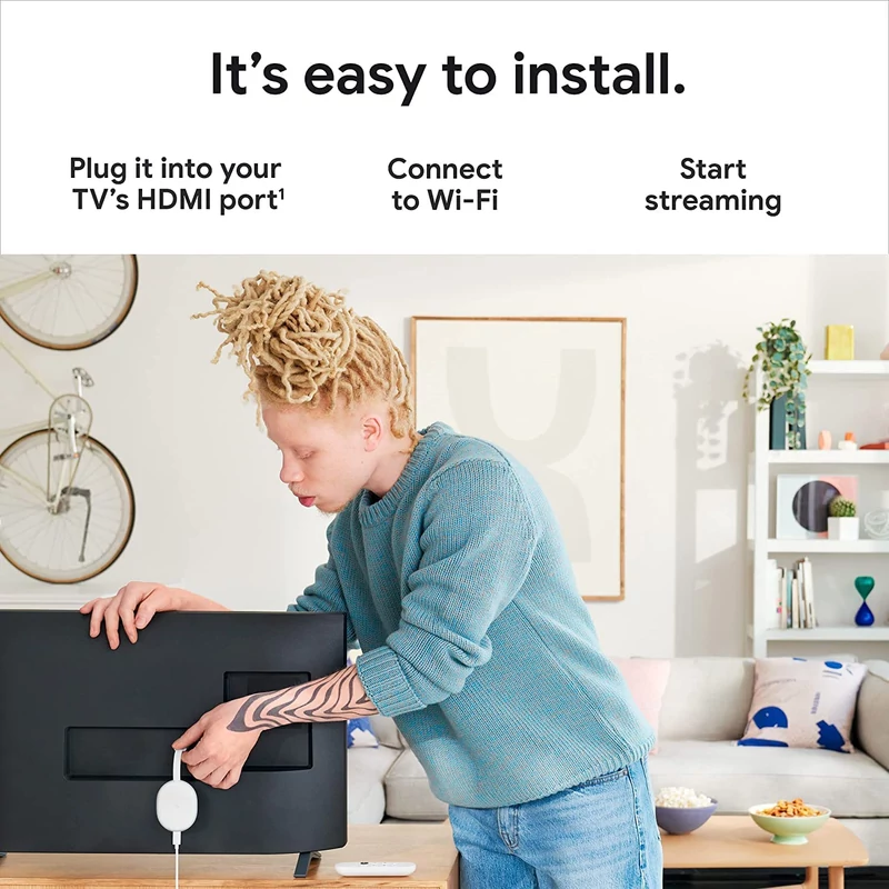 Google Chromecast + Google TV (4K) - Kék (GA01923)