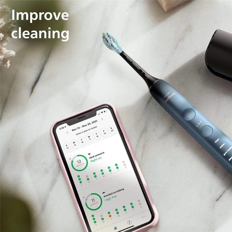 Philips HX9911/89 Sonicare DiamondClean 9000 fogkefe, 4 fejjel - Kék
