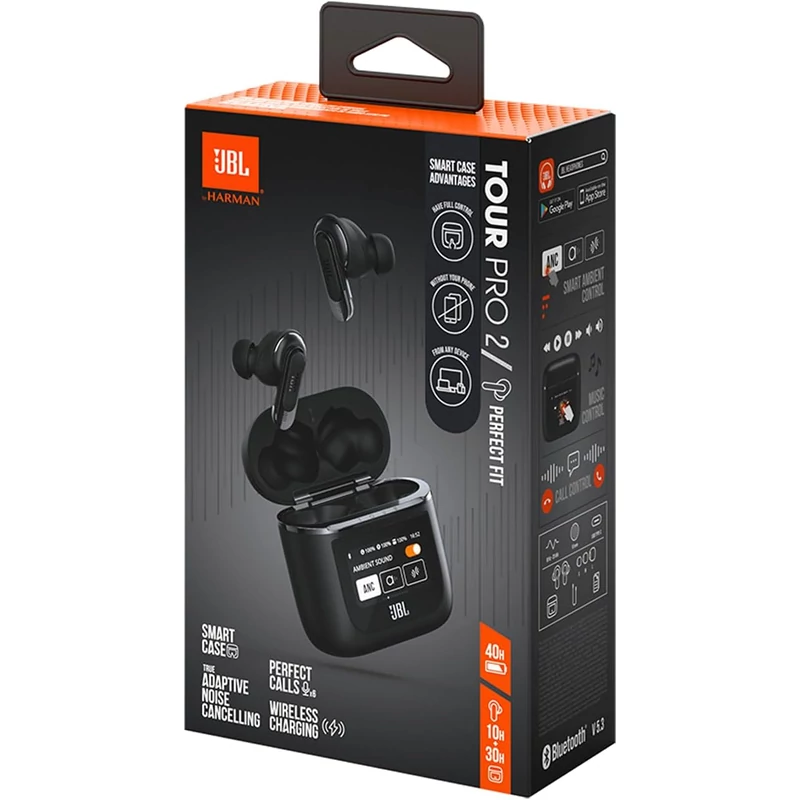 JBL Tour Pro 2 True Wireless fülhallgató - Fekete (JBLTOURPRO2BLK)
