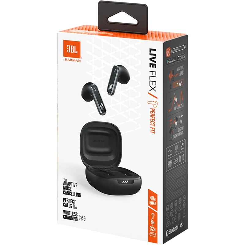 JBL Live Flex TWS zajszűrős fülhallgató - Fekete (JBLLIVEFLEXBLK)