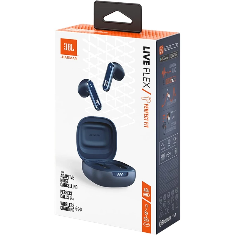 JBL Live Flex TWS zajszűrős fülhallgató - Kék (JBLLIVEFLEXBLU)