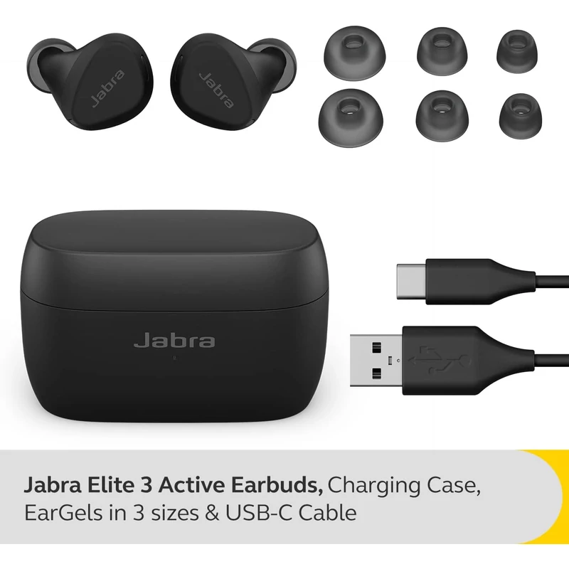 Jabra Elite 3 Active Bluetooth fülhallgató - Fekete (100-91420000-60)