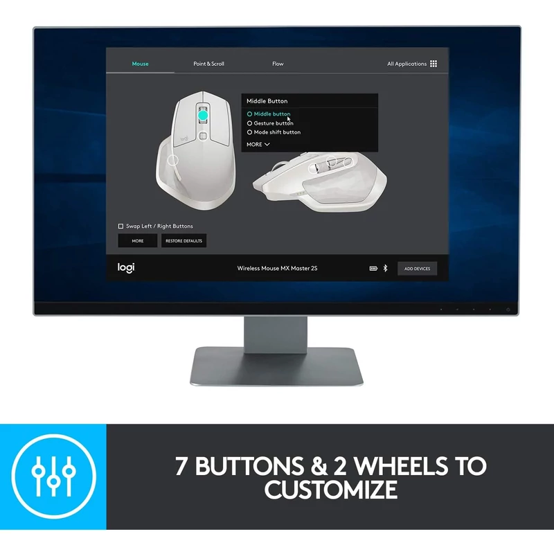 Logitech MX Master 2S Bluetooth Edition egér (2023-as) - Fekete/Grafit