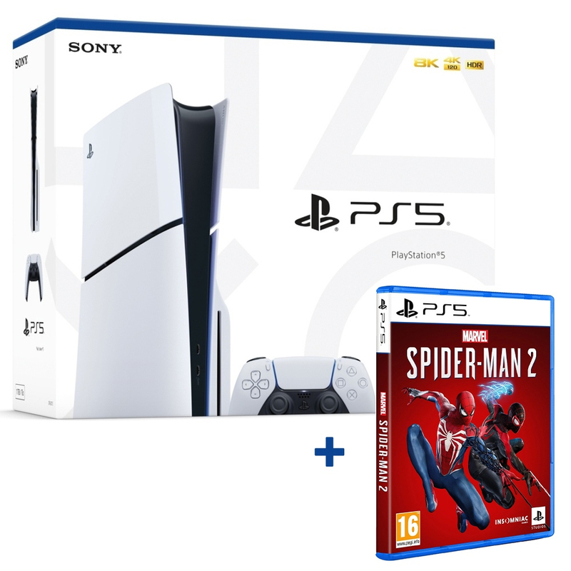PlayStation®5 konzol (Slim) + Marvel's Spider Man 2 játékszoftver