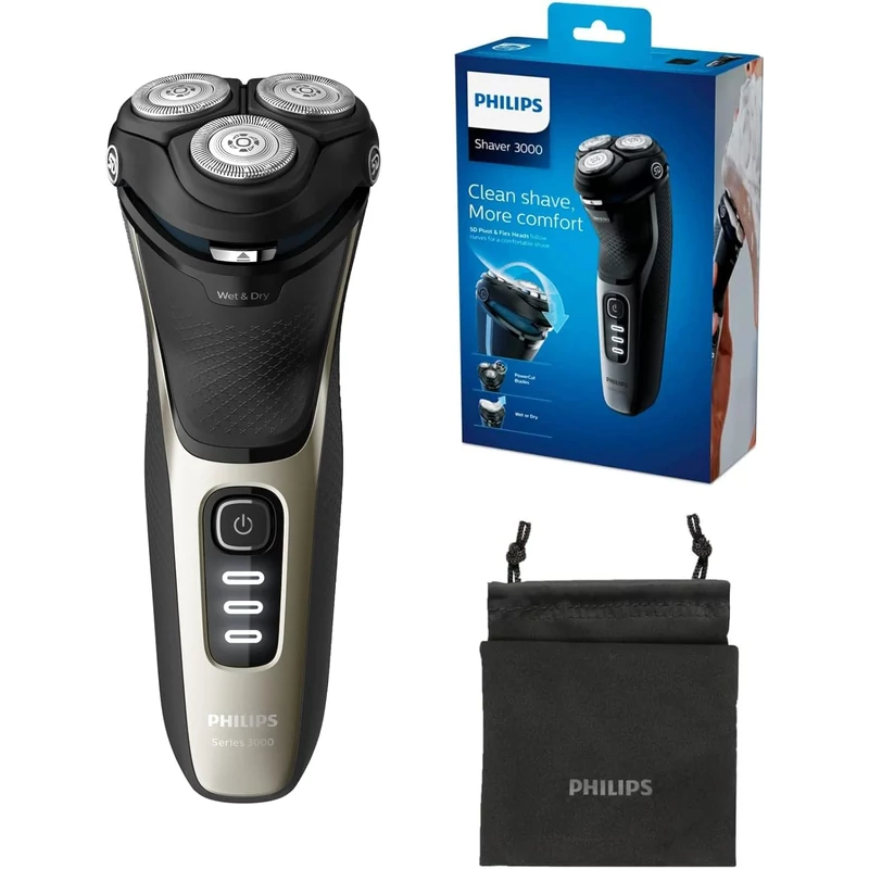 Philips S3230/52 Series 3000 Nedves vagy száraz elektromos borotva - Fekete/Arany