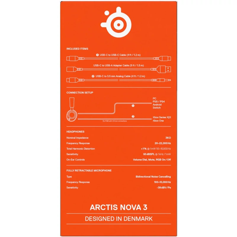 SteelSeries Arctis Nova 3 RGB Gaming Headset - Fekete (61631)