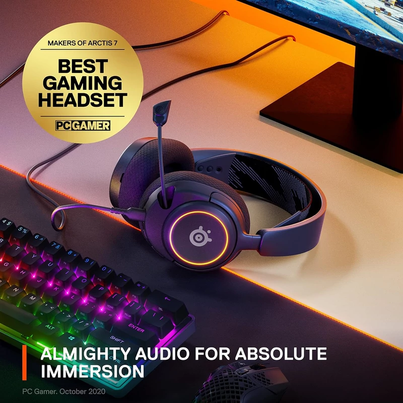 SteelSeries Arctis Nova 3 RGB Gaming Headset - Fekete (61631)