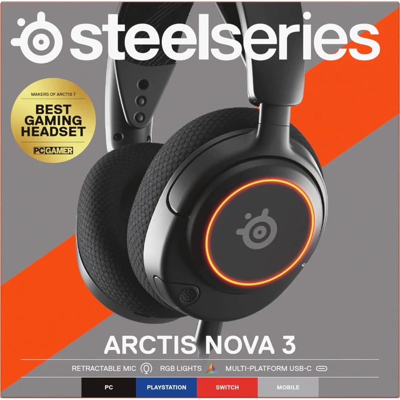 SteelSeries Arctis Nova 3 RGB Gaming Headset - Fekete (61631)