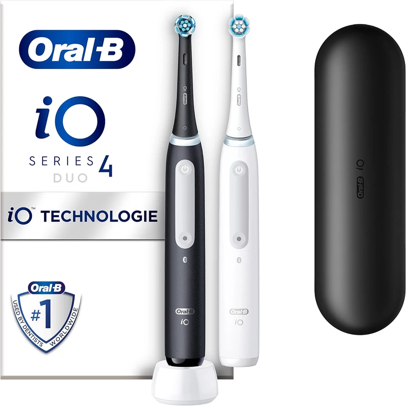 Oral-B iO Series 4 Duo elektromos fogkefe - Fekete + Fehér