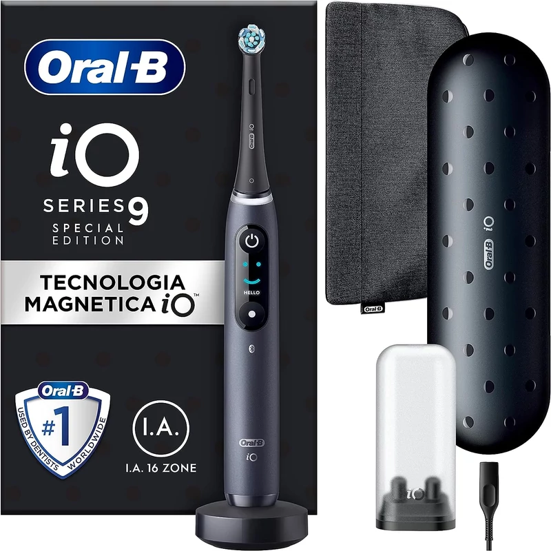 Oral-B iO Series 9N elektromos fogkefe + Ajándék vászontáska - Fekete