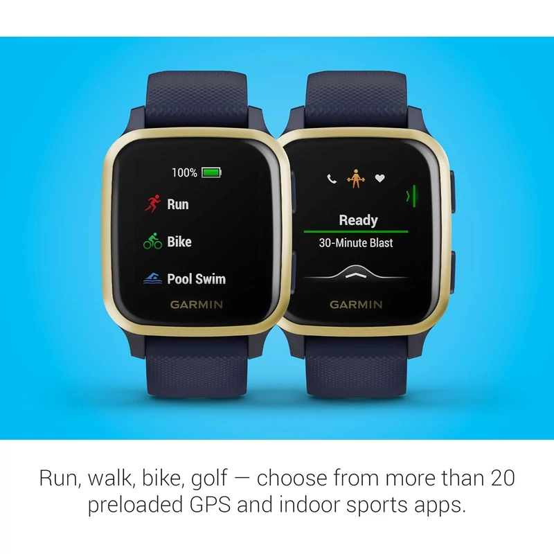 Garmin Venu SQ Music okosóra - Kék / Arany (010-2426-12)