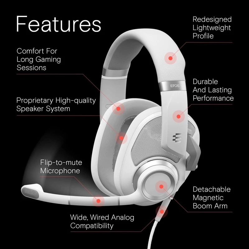 Sennheiser EPOS H6PRO OPEN nyitott akusztikájú headset - Fehér (1000971)