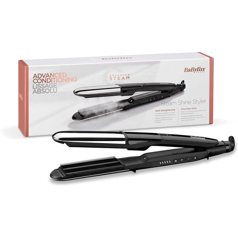 BaByliss ST496E gőzölős hajvasaló - Fekete/Ezüst