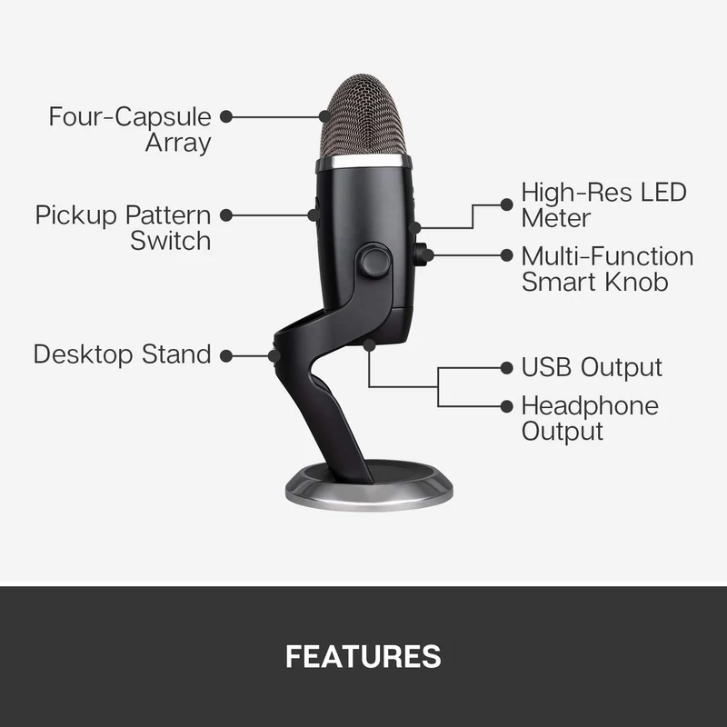 Blue Yeti X Pro Micro USB mikrofon - Fekete (988-000244)