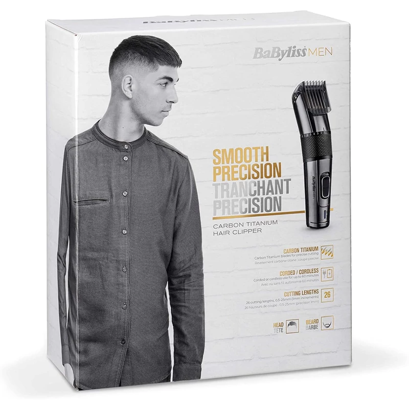 BaByliss E978E vezeték nélküli hajvágó - Carbon Titanium