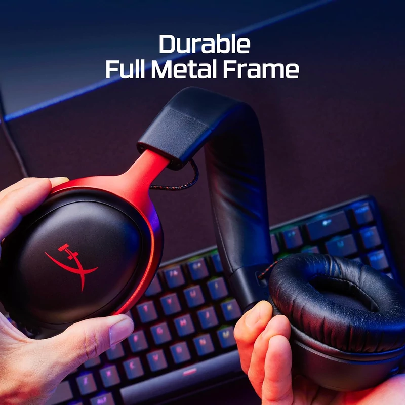 HyperX Cloud III vezetékes gaming headset - Fekete/Piros (727A9AA)