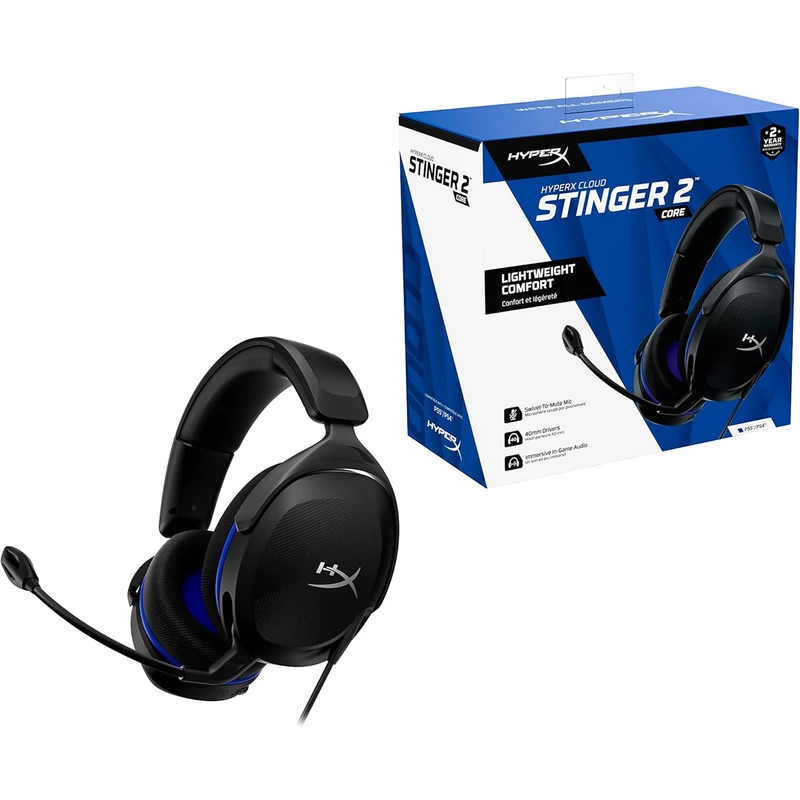 HyperX Cloud Stinger 2 Core PS4/PS5 vezetékes gaming headset - Fekete (6H9B6AA)