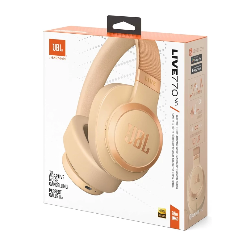 JBL Live 770NC Bluetooth fejhallgató - Bézs (JBLLIVE770NCSAT)