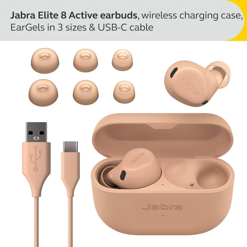 Jabra Elite 8 Active Bluetooth fülhallgató - Karamell (100-99160702-98)