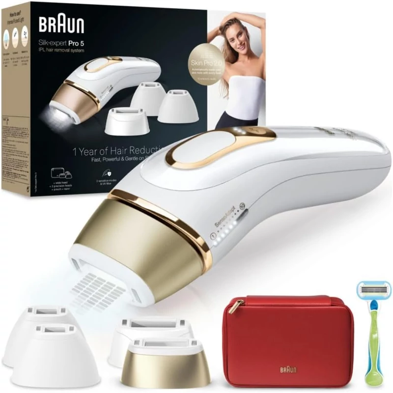 Braun PL5347 Silk-expert Pro 5 IPL villanófényes szőrtelenítő - Fehér/Arany